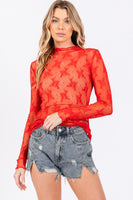 LS Floral Lace Top