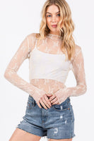 LS Floral Lace Top