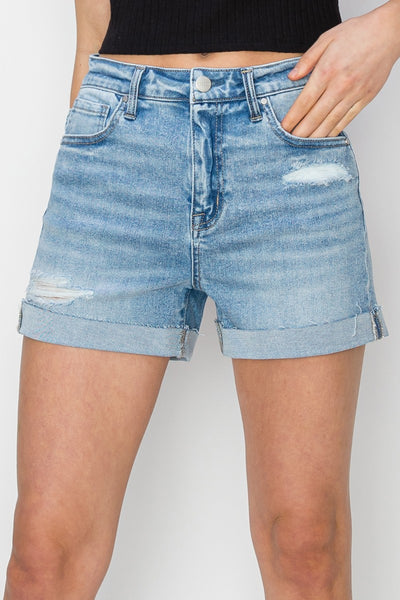 High Rise Cuffed Shorts