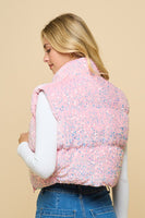 Sequin Puffer Vest