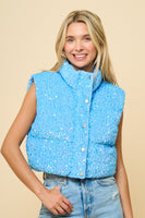 Sequin Puffer Vest