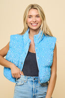 Sequin Puffer Vest