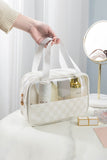 Checkered Pattern Travel Clear Bag
