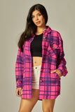 Oversized Shacket Fuchsia & Navy