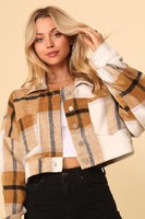 Brown Cropped Button Down Jacket