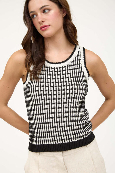 Black & White Sleeveless Sweater