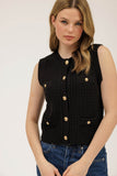 Gold Button Sweater Vest
