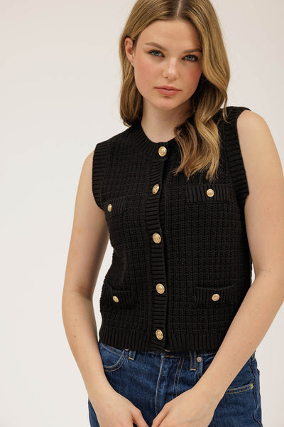 Gold Button Sweater Vest