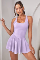 Black Cross Back Tennis Dress W/bra Shorts