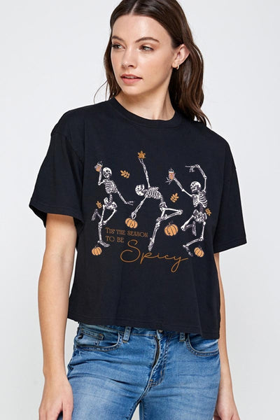 Halloween Skeleton Crop Top