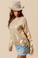 Metallic Gold Foil Sweater