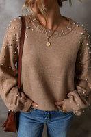 Round Neck Pearl Sweater