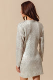 Silver Metallic Holiday Sweater Dress