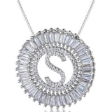 Initial Pendant Sunburst Necklace