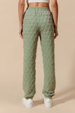 Olive Triangle Quilted Straight Jogger Pants