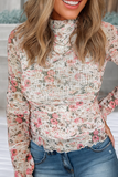 Floral LS Sheath Mesh Blouse