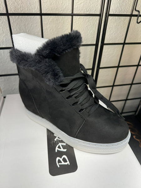 Black Wedge Sneaker