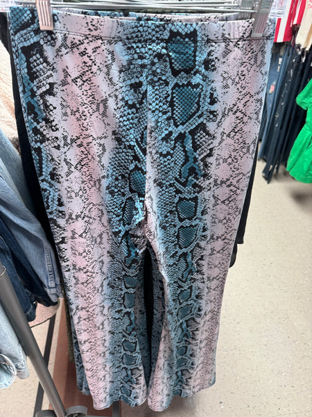 Blue Snakeskin Leggings