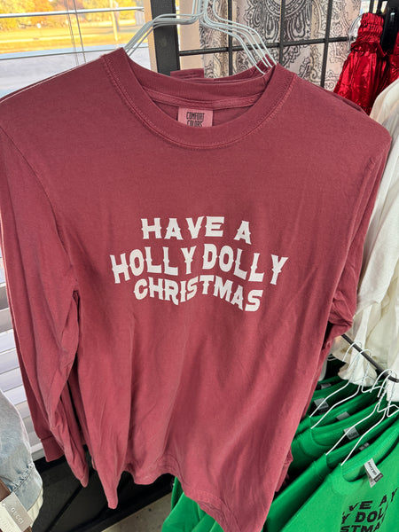Holly Dolly Christmas LS Tee