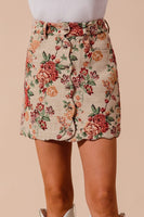 Floral Jacquard Mini Skirt