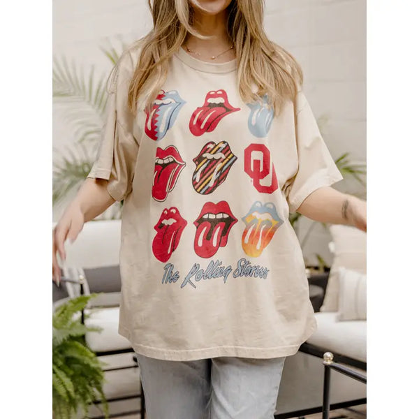 OU Rolling Stones Lick Tee