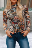 Floral LS Sheath Mesh Blouse