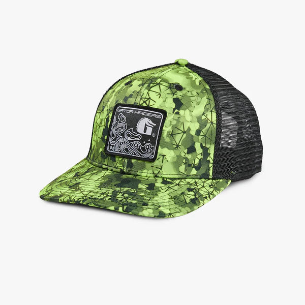 Gator Waders Patch Hat Topo Lime